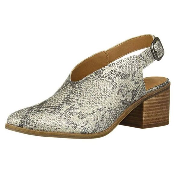 Lucky Brand - Lideton Slingback Booties Leather (gray snakeskin) New Sz 7 - Picture 2 of 9